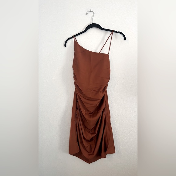 NWT Line & Dot Bronze silky mini dress size Medium - Picture 11 of 11
